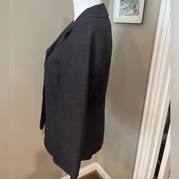 LE SUIT Three-quarter Sleeve Hourglass Blazer in Charcoal Grey, size 6 - Picture 4 of 13